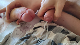 Creampie My Twink, Then We Both Cum on His Boxers