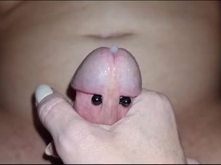 The explosive ending to an edging handjob by a talented milf