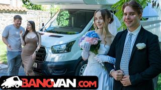 BangVan - Bride Polly Youngs Fucked by Stranger Right at Her Wedding While Groom Watches!
