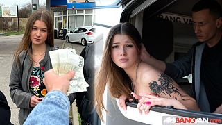 BangVan - Wannabe model Olivia Sparkle ditches jealous boyfriend for an RV ride!